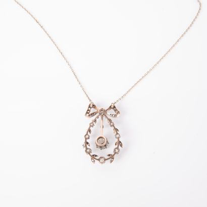 Pendant in yellow gold 750°/00 and silver...