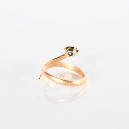 Meeting of a pendant and a ring in gold (750°/00)...