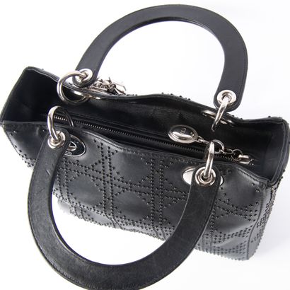 DIOR 
LADY DIOR bag in black leather with...