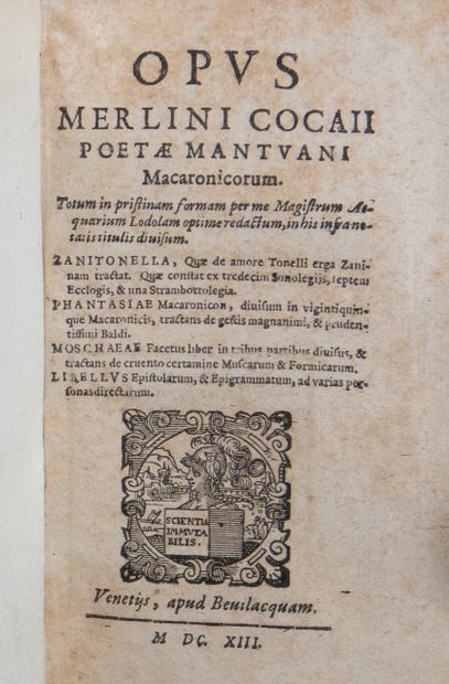 [Folengo Teofilo, 1495-1544], Opus Merlini...