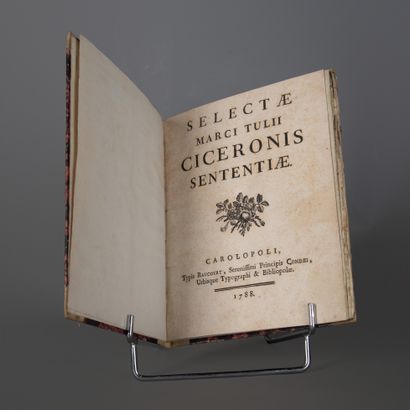 CICERON
Selectae marci tulii Ciceronis sententiae
Carolopoli,...