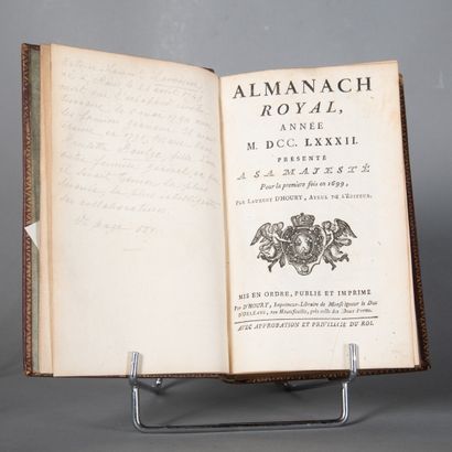 Almanach royal, année M.DCC.LXXX.II par Laurent...