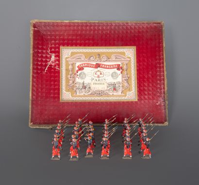 C.B.G.
Suite of 44 Zouaves soldiers in painted...
