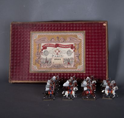 C.B.G.
Suite of 15 painted lead Spahis cavalrymen
In...