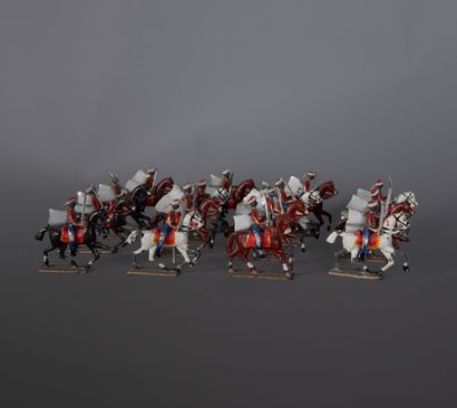 C.B.G.
Suite of 15 painted lead Spahis cavalrymen
In...