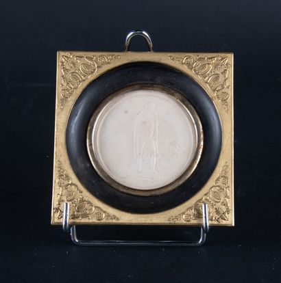 Circular porcelain cookie medallion depicting...
