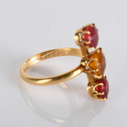 Ring in 18-carat yellow gold (750
stones,...