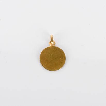 Medal of the Virgin Mary in 18-carat yellow...