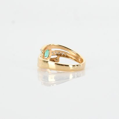 Modern ring on three lines, centered on a...