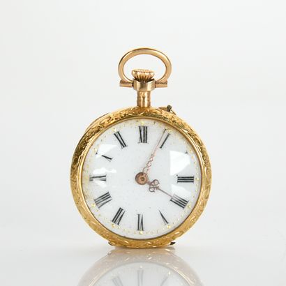 Collar watch in 18K (750 thousandths) yellow...