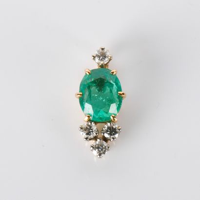 Pendant set with a 2-carat emerald and 4...