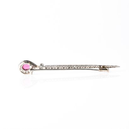 Antique barrette brooch in platinum (850...