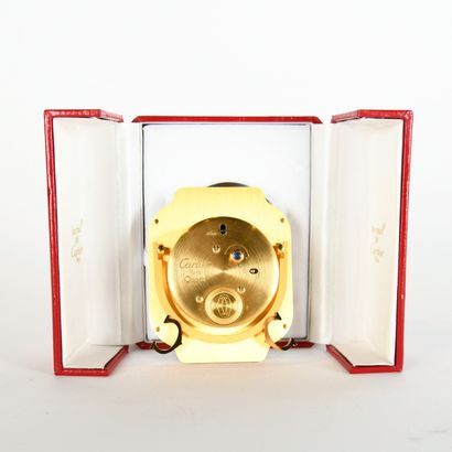 CARTIER
Santos table clock in gilt metal...