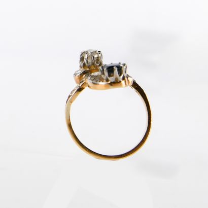 toi et moi ring in 18-carat (750 thousandths)...