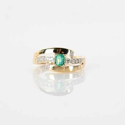 Modern ring on three lines, centered on a...
