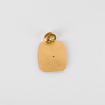 Yellow gold medal with Saint Christopher...