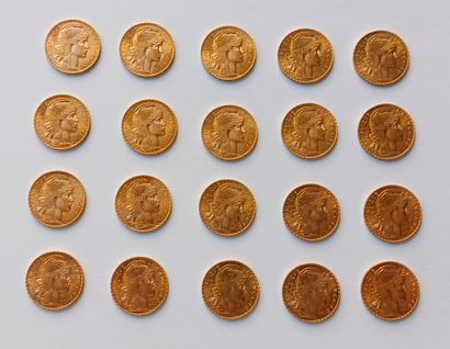 20 French francs gold Marianne 1912 coins

(Fees...