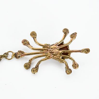 Artist's necklace in bronze with ten excrescences...