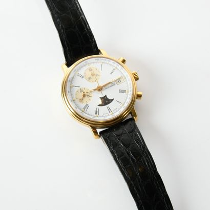 EBERHARD
Men's chronometer wristwatch, 1987
Gold-plated...