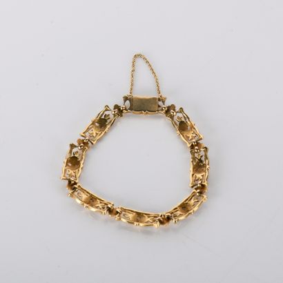 Bracelet in 18K yellow gold 750°/00, flower-shaped...