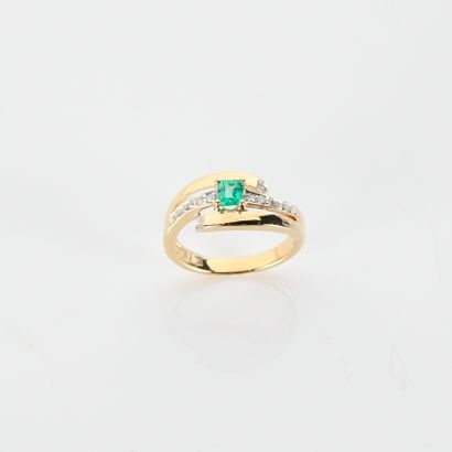 Modern ring on three lines, centered on a...