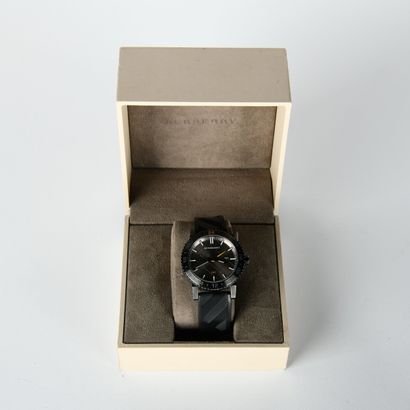 BURBERRY, GMT
Men's wristwatch in blackened...
