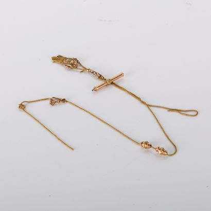 Watch chain with metal key, all in 18-carat...