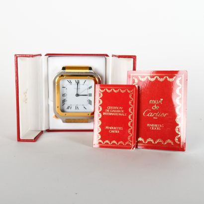 CARTIER
Santos table clock in gilt metal...