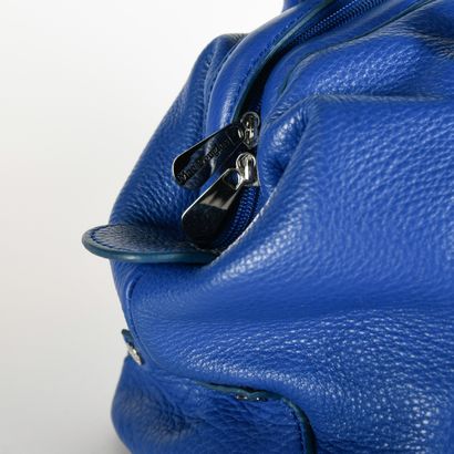 MAC DOUGLAS. Royal blue grained leather bag,...