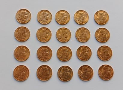 20 French francs gold Marianne 1912 coins

(Fees...