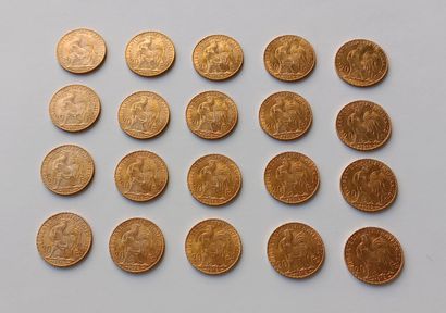 20 French francs gold Marianne 1912 coins

(Fees...