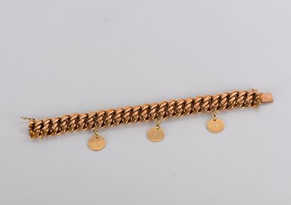 Bracelet in 18-carat yellow gold (750
American...