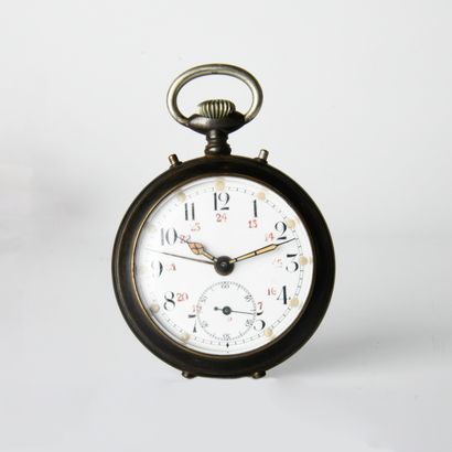 Pocket watch, iron track, Arabic numerals
Arabic...