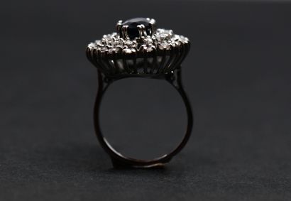 Daisy ring in 18-carat white gold
(750 thousandths)...