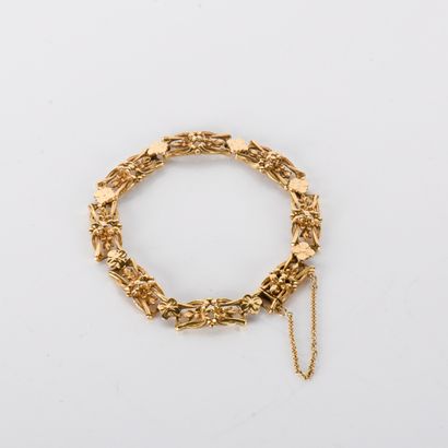 Bracelet in 18K yellow gold 750°/00, flower-shaped...