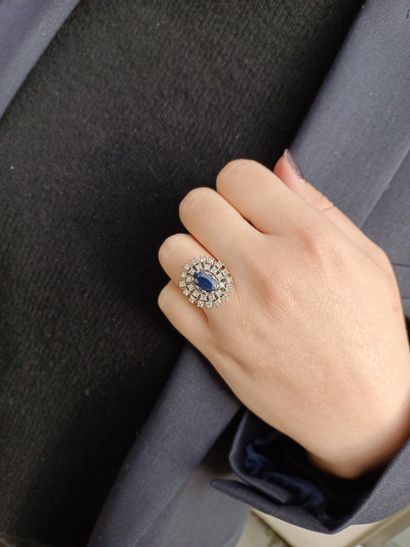 Daisy ring in 18-carat white gold
(750 thousandths)...