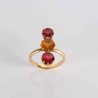 Ring in 18-carat yellow gold (750
stones,...
