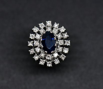 Daisy ring in 18-carat white gold
(750 thousandths)...