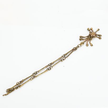 Artist's necklace in bronze with ten excrescences...