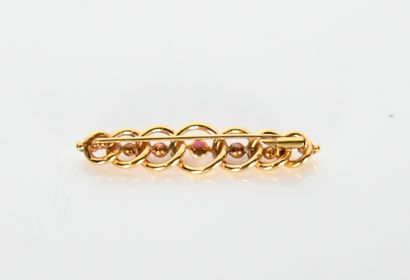 18K (750 thousandths) yellow gold brooch...