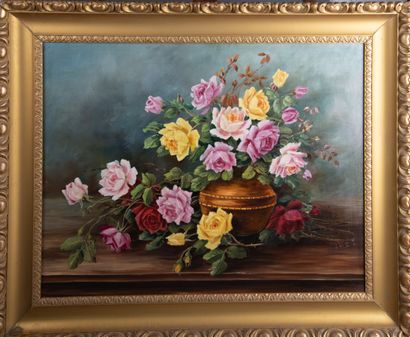 École française vers 1900, monogramme A.M.C
Bouquet...