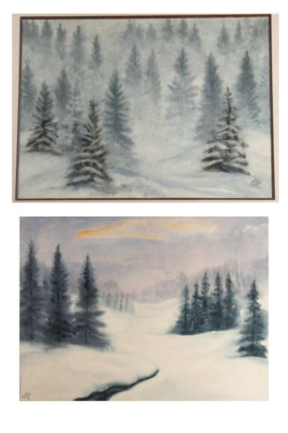 École française ou suisse, monogramme EK
Paysages...