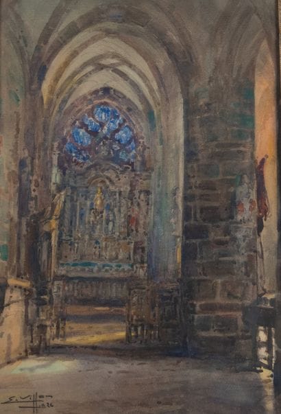 Eugène VILLON (1879-1951)
Intérieur d’église,...