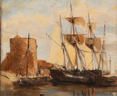 T. RUBY (19th century)
Three masts moored...