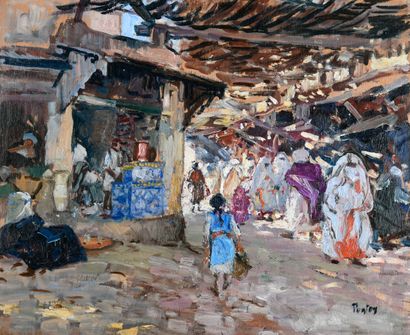 Henri PONTOY (1888-1968)
Souk in Morocco
Oil...