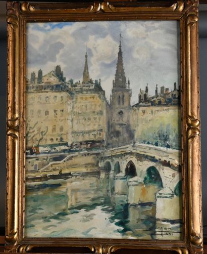 Eugène VILLON (1879-1951)
Lyon, the Saône...