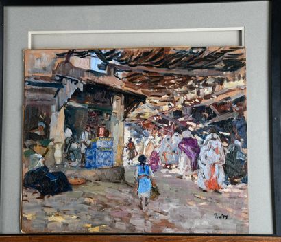 Henri PONTOY (1888-1968)
Souk in Morocco
Oil...