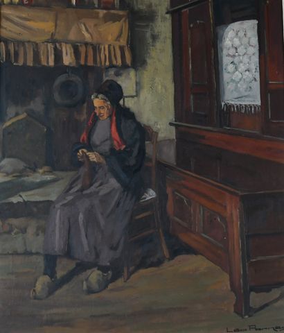 Léopold PERNES (1912-1980)
Bretonne sewing...