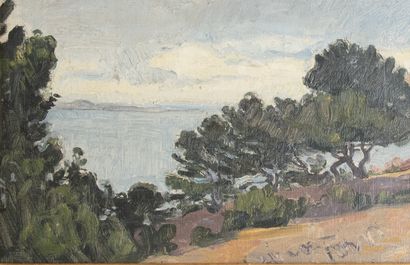 Honoré CAVAROC (1846-1931)
Arbres en bord...