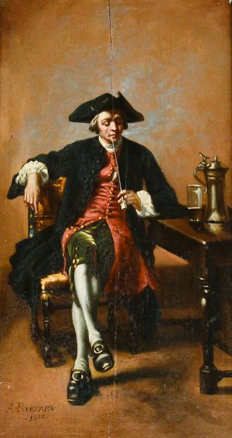 A.RUEFF (XIXème-XXème siècle)
Fumeur de pipe...